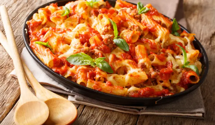 A bowl filled with Helen Rennie Pasta